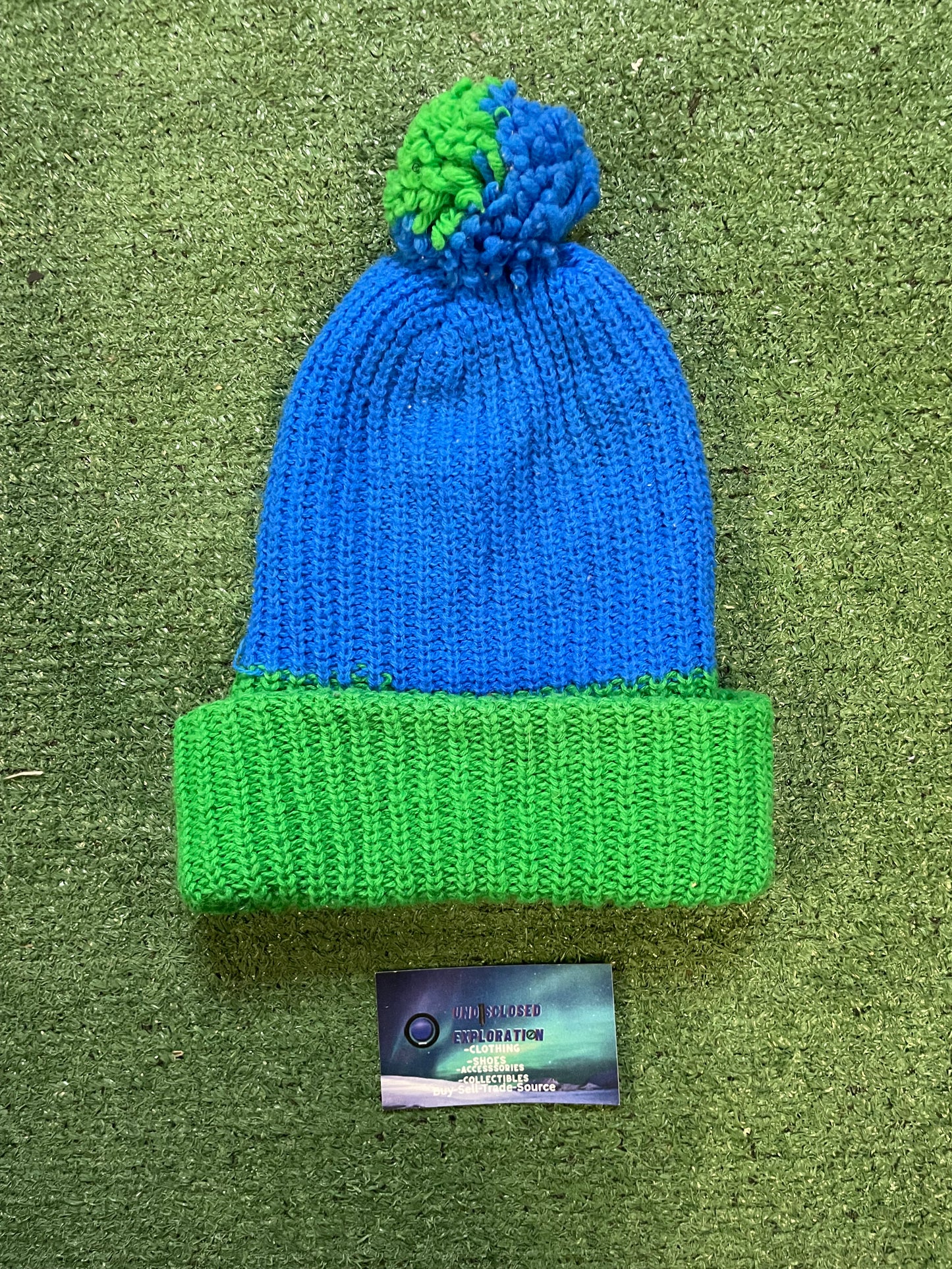 Seattle Seahawks blue and green Pom beanie