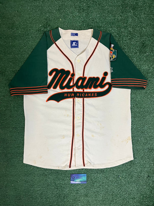 Vintage 1990s Miami hurricanes Starter baseball jersey