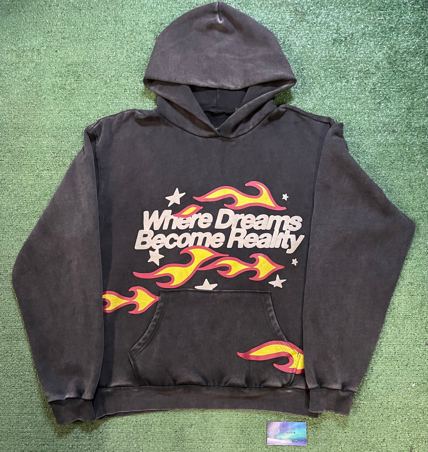 Where Dreams Become Reality puff print hoodie