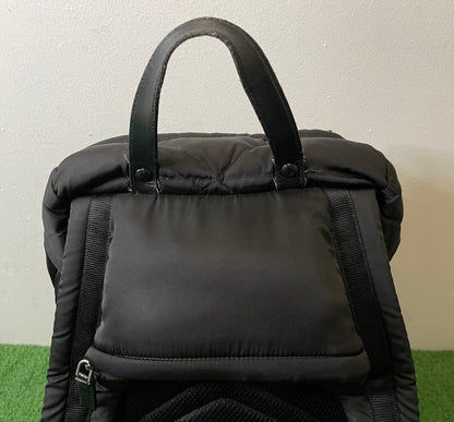 Prada Re-Nylon Padded Backpack With Hood In Black
