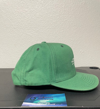 Stussy green and white embroidered hat