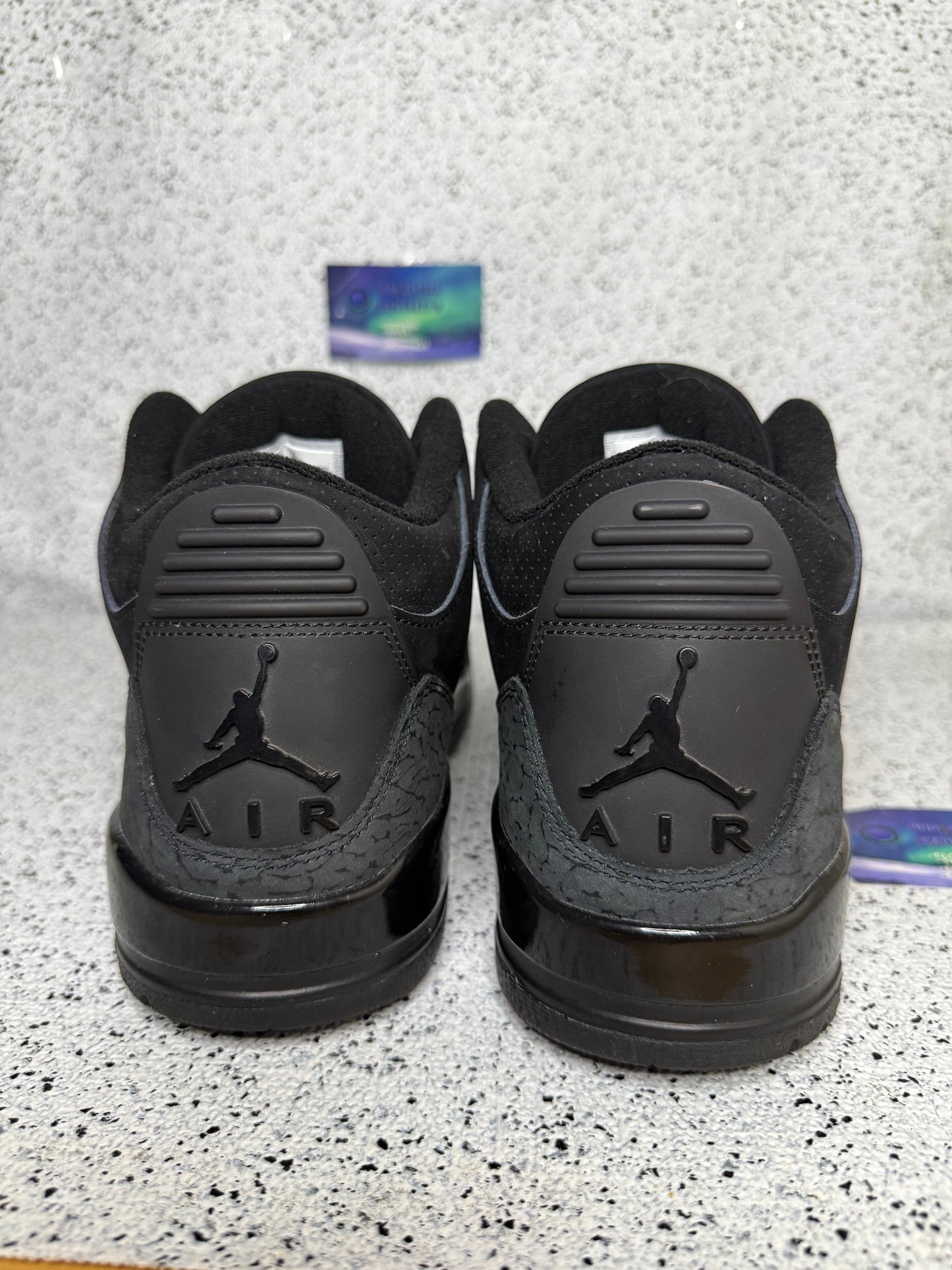 Jordan 3 Black Cat 10.5 Men/12 Women “Preowned”