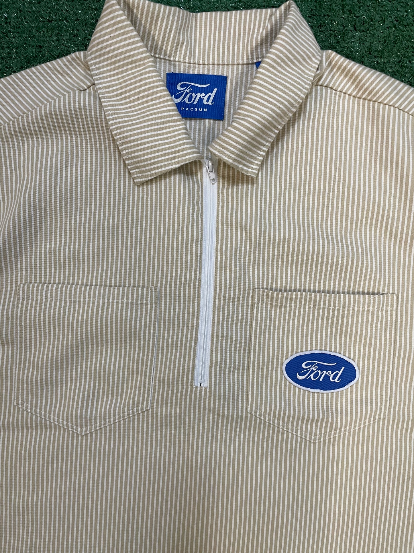 Ford striped quarter zip