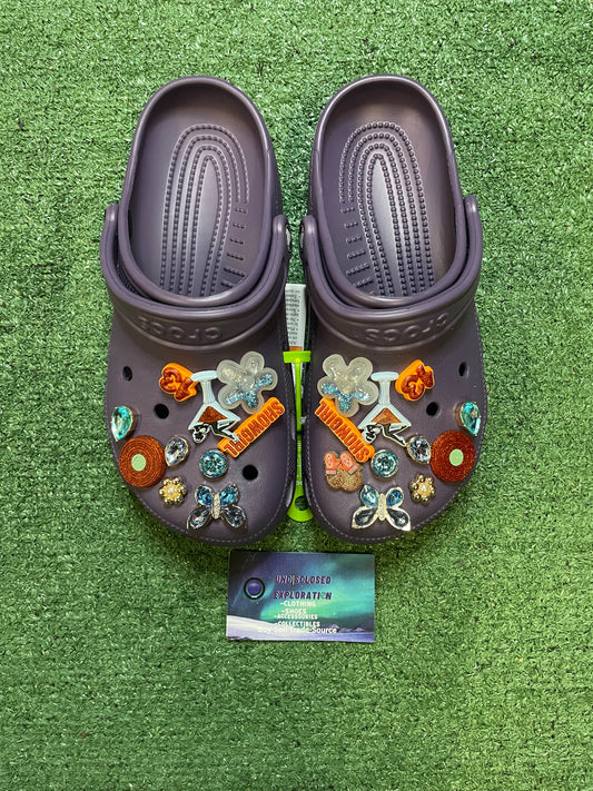Classic clog nightshade with jibbitz charms crocs