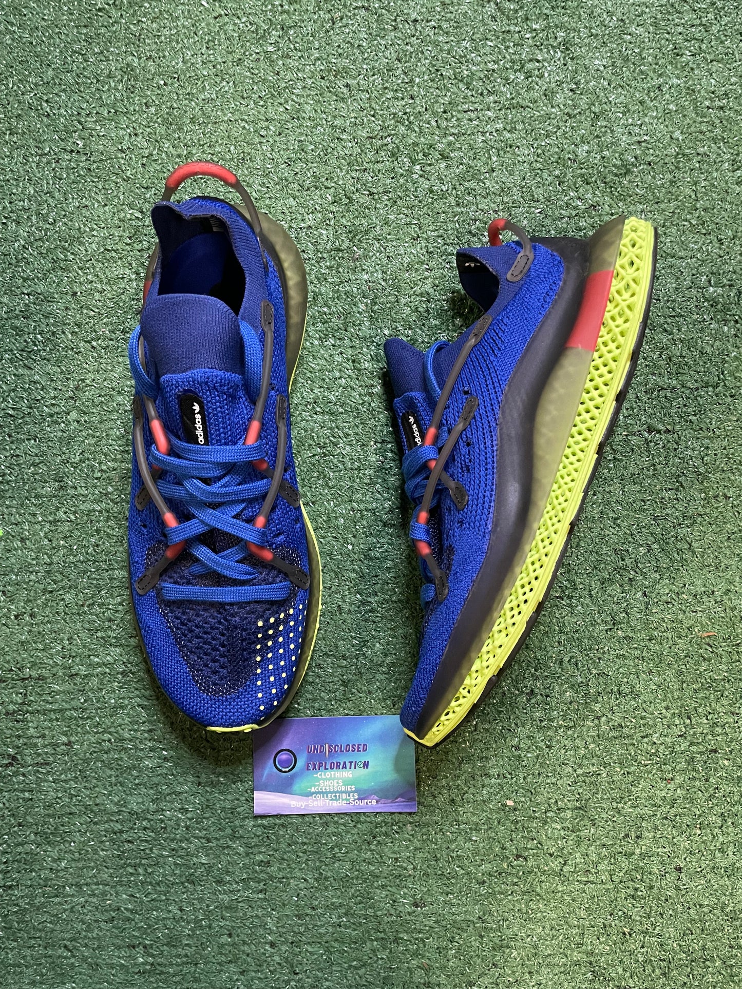 Adidas 4D Fusio blue and green size 7men/8.5women