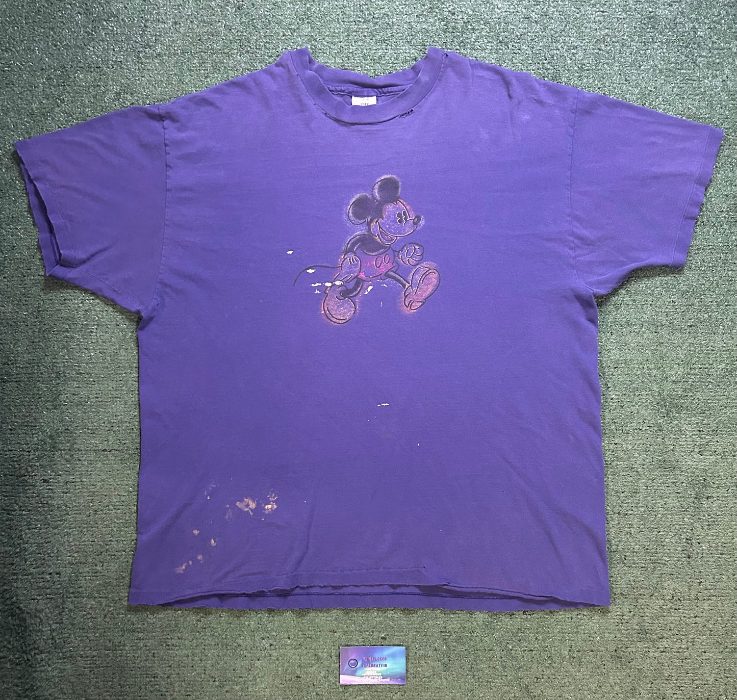 Vintage 1990s Disney Mickey Mouse purple distressed tee