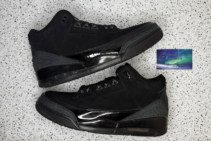 Jordan 3 Black Cat 10.5 Men/12 Women “Preowned”