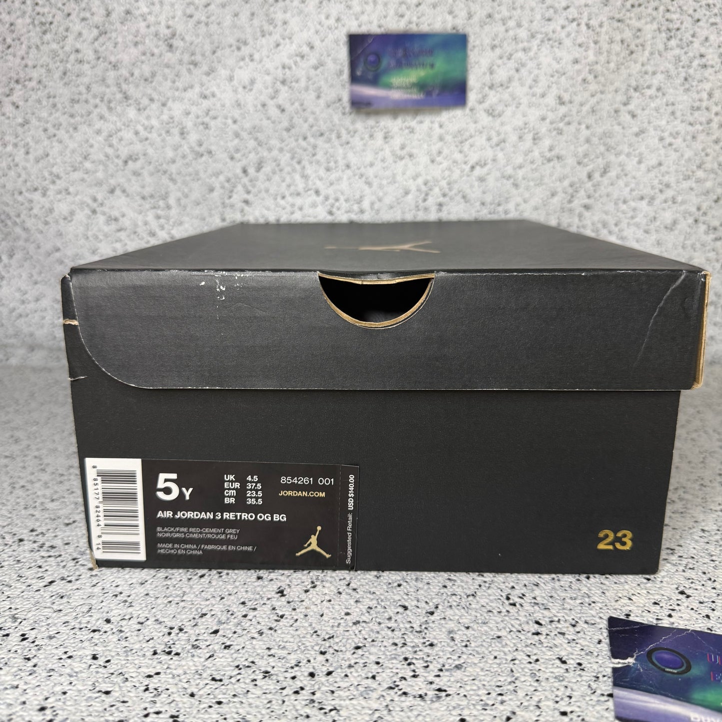 Jordan 3 Black Cement 2018 5 Youth “Preowned”