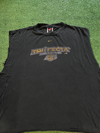 Vintage 2000s  lakers Trifecta Nike center swoosh cutoff tank
