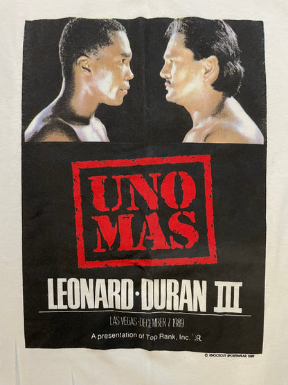 Vintage 1980s Sugar Ray Leonard Duran Uno Mas Fight Boxing tee