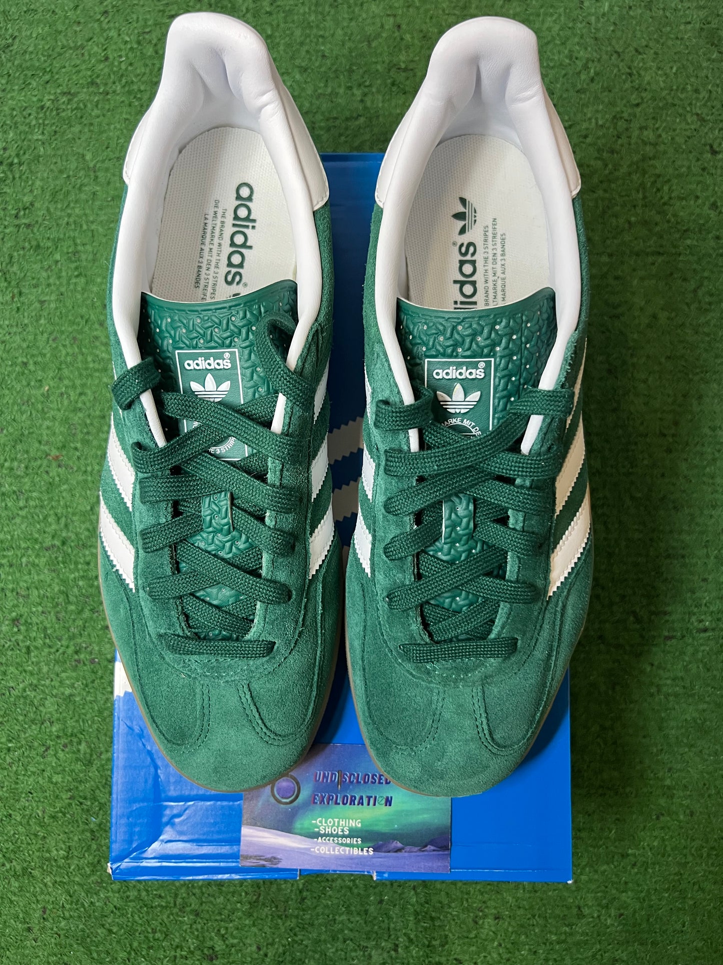Adidas Gazelle Indoor Collegiate green Gum size 8men/9.5women