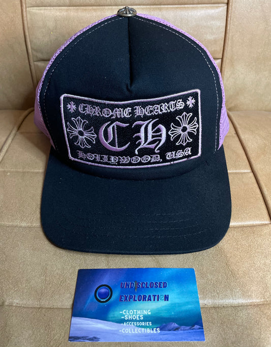 Chrome hearts Ch Hollywood pink trucker hat