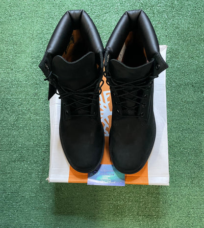 Timberland black 6 inch boots size 9.5men/11women