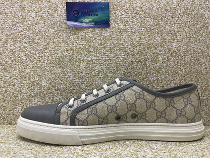 Gucci GG Supreme Canvas Low Beige Grey 11.5 Men/13 Women “Preowned”