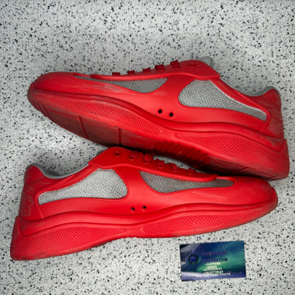 Prada Americas Cup Rubber Sneaker Red 10 Men “Preowned”
