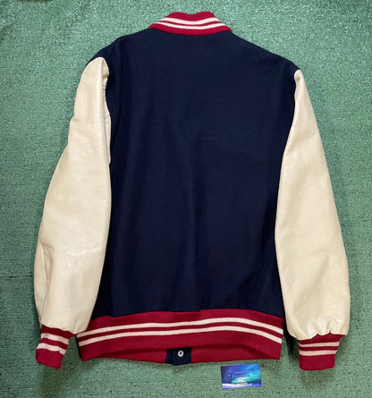 Vintage 1980s Skookum wool & leather varsity jacket