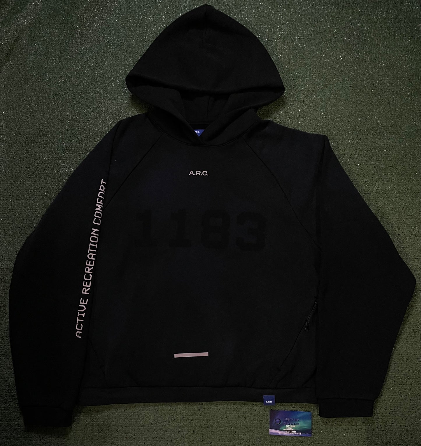 A.R.C. 1183 Black Vintage Wash Heavyweight  Oversized Hoodie