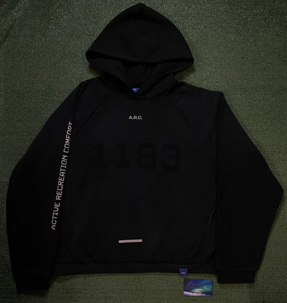 A.R.C. 1183 Black Vintage Wash Heavyweight  Oversized Hoodie