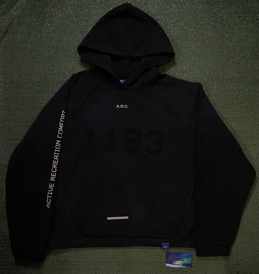 A.R.C. 1183 Black Vintage Wash Heavyweight  Oversized Hoodie