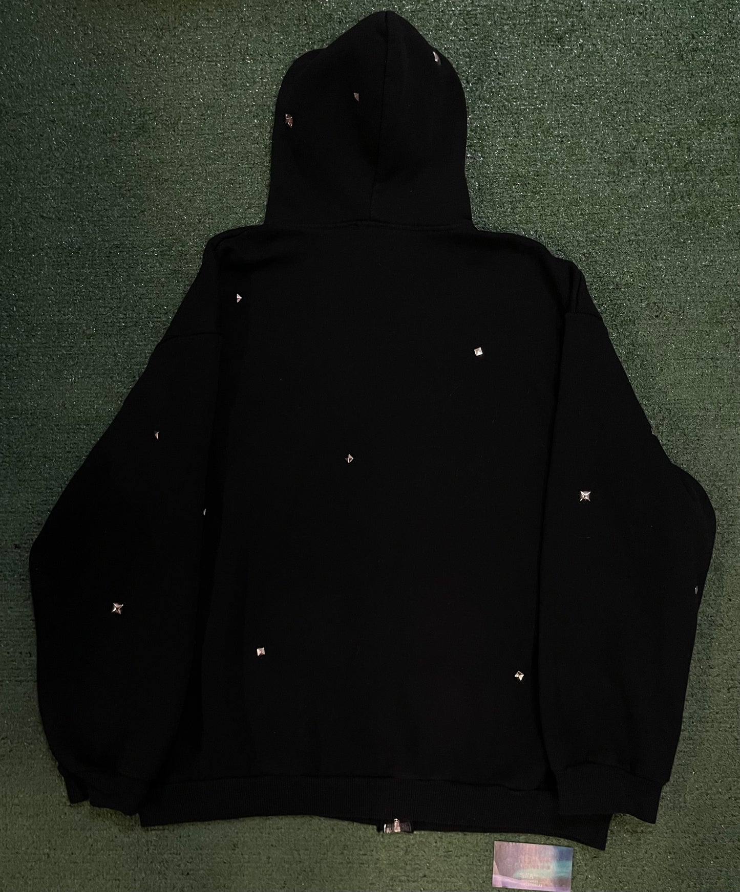 boohooMAN studded zipup hoodie