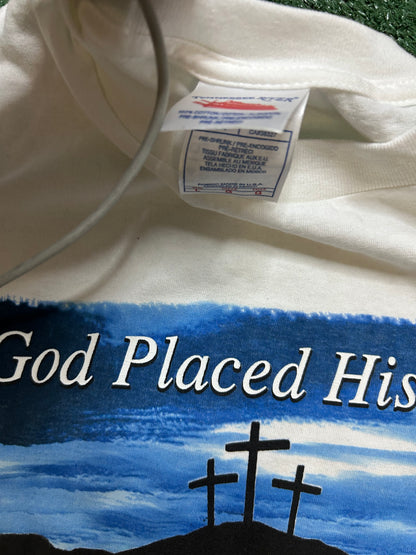 Vintage 1990s  Christian God placed his gift on the tree, not under it