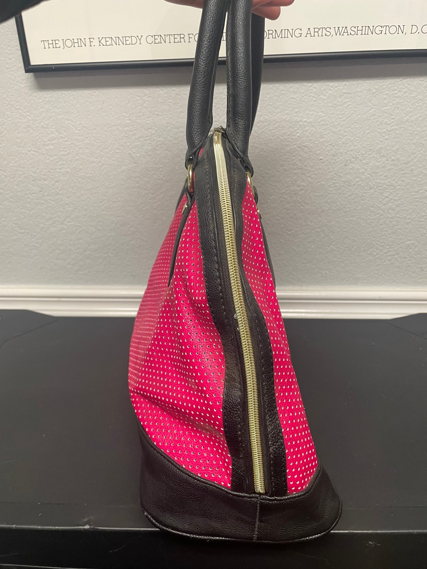 Betsey Johnson black & hot pink bag