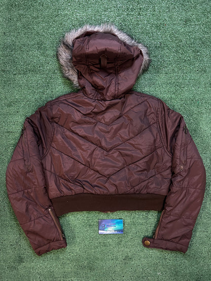 Vintage rave cropped parka jacket