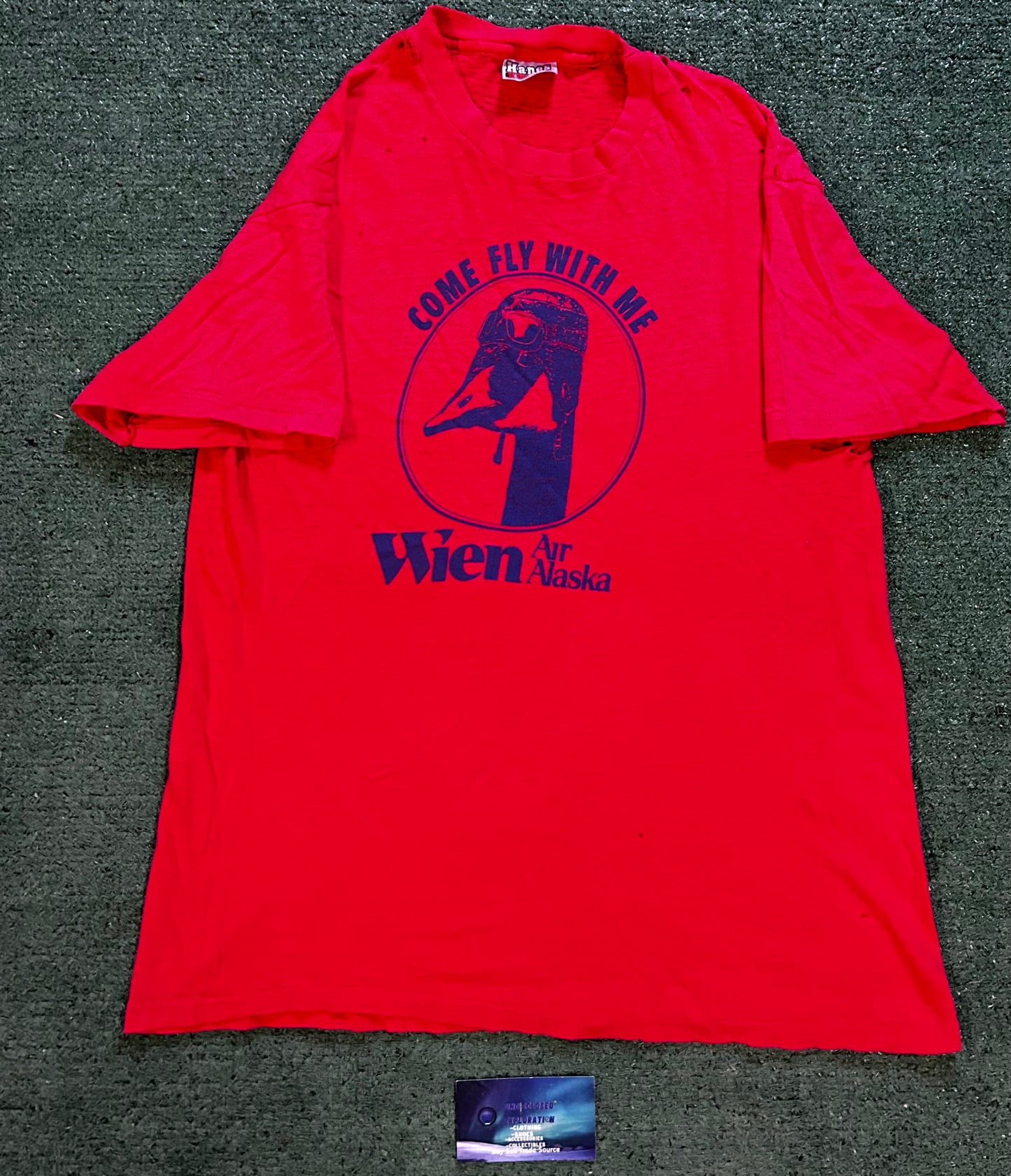 Vintage 1980s come fly with me wien air Alaska tee