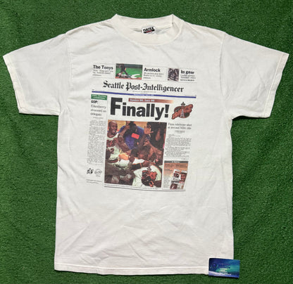 Vintage Seattle SuperSonics Finals Newspaper Shirt