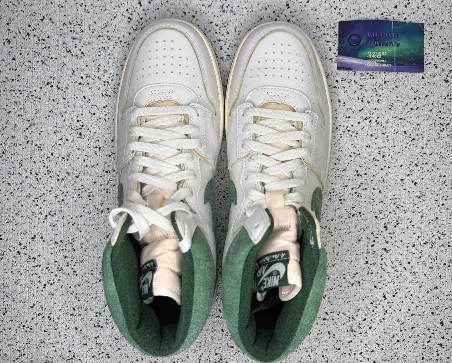 Jordan Air Ship A Ma Maniere Green Stone 10 Men/11.5 Women “Preowned”