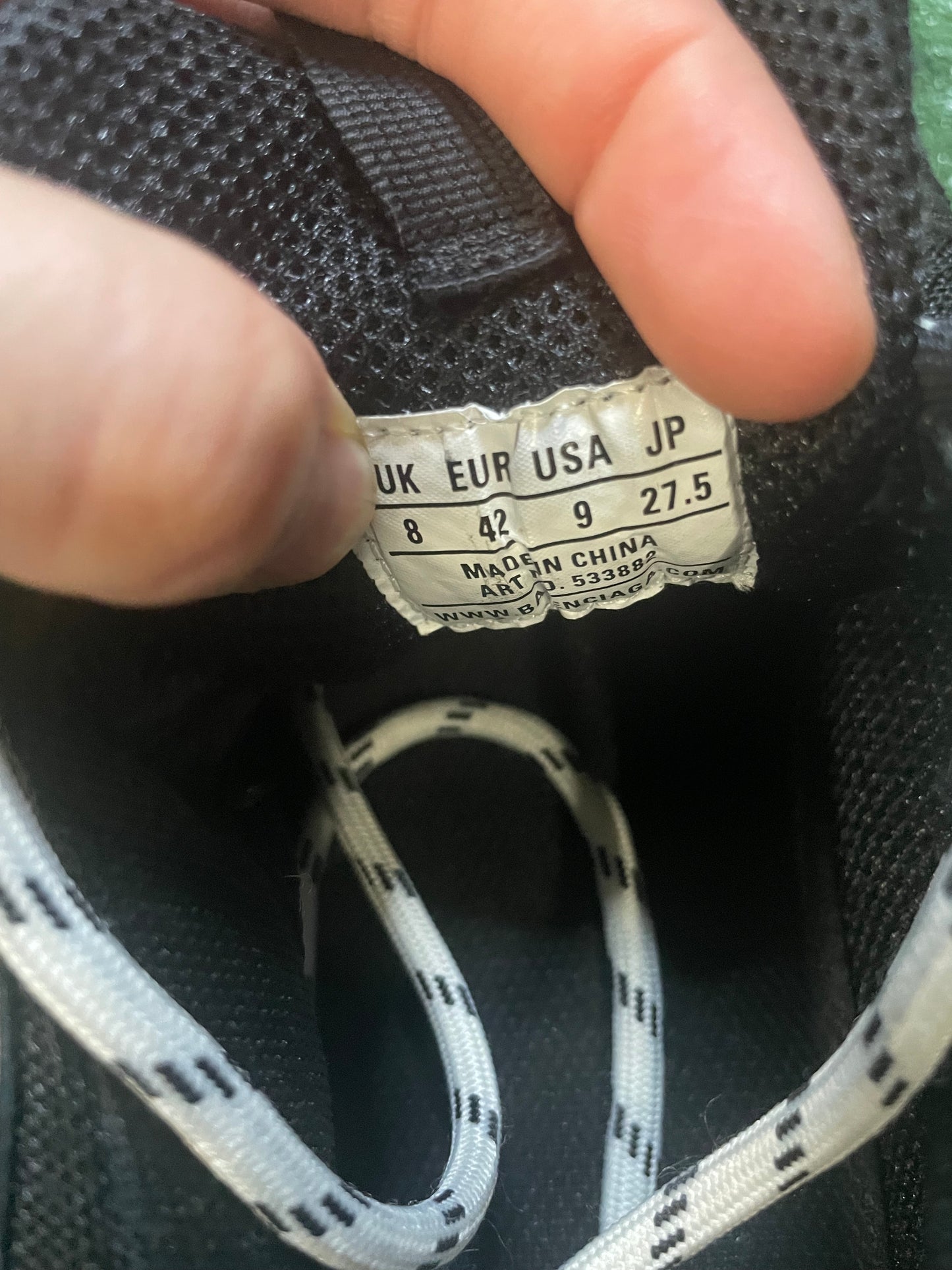 Balenciaga triple S black size 9men/10.5women(EU 42)