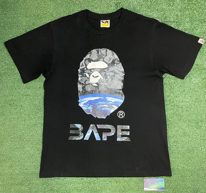 Bape space camo ape head tee