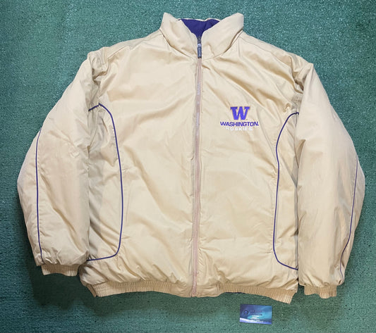 Vintage 2000s UW University of Washington reversible puffer jacket