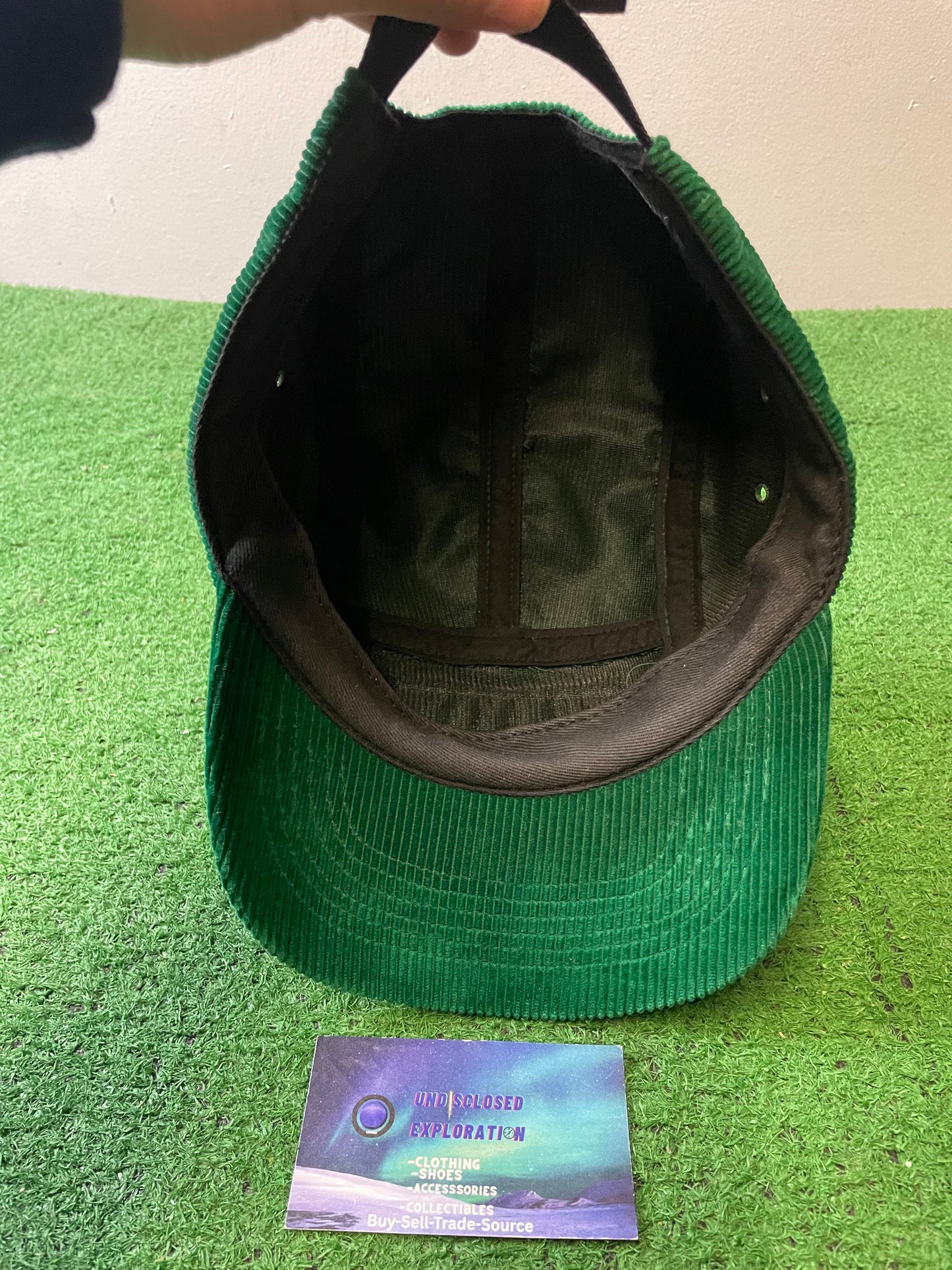 Supreme corduroy green box logo  hat