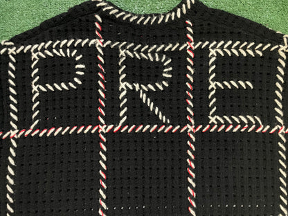 Supreme quilt stitch black sweater