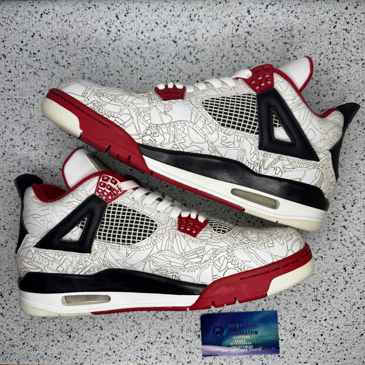 Jordan 4 White Laser Fire Red 9.5 Men “Preowned”