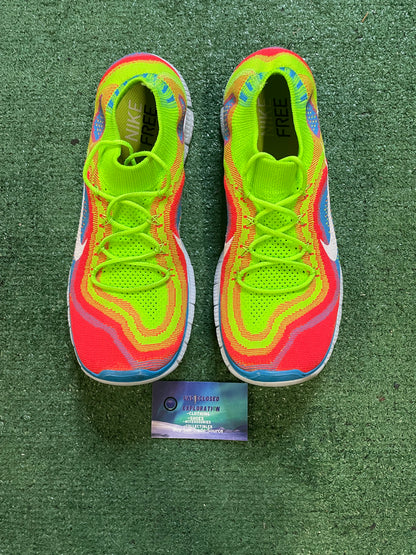 Nike free run 5.0 flyknit rainbow size 12men/13.5women