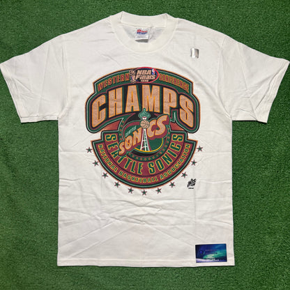 Vintage Seattle SuperSonics 1996 NBA Finals Western Conference Champs Shirt