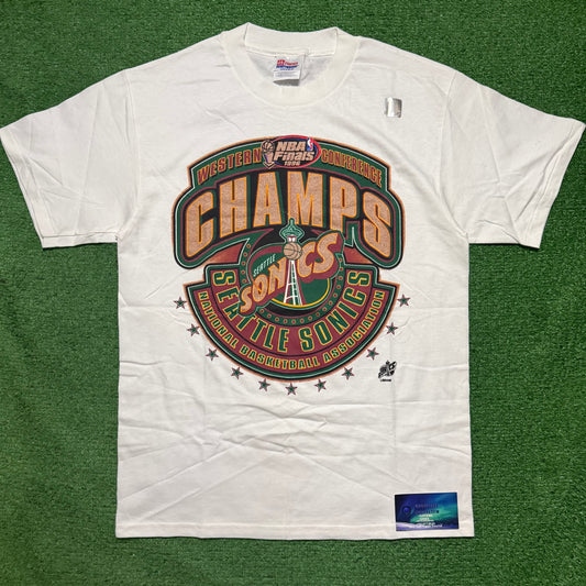 Vintage Seattle SuperSonics 1996 NBA Finals Western Conference Champs Shirt