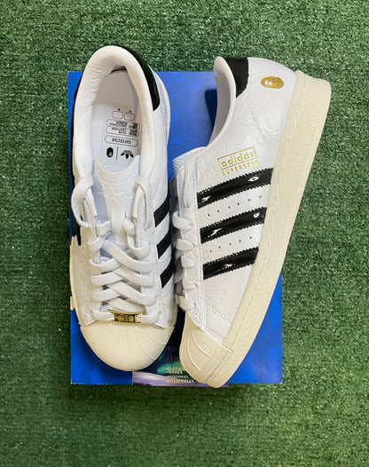 Adidas Superstar vintage white black X Bape
