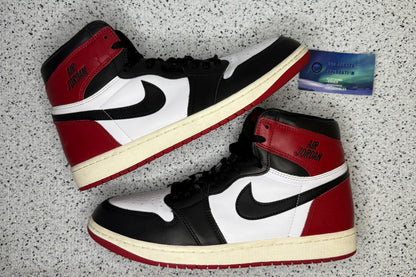 Jordan 1 Black Toe Reimagined 10.5 Men/12 Women “Preowned”