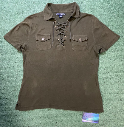 American Living olive brown polo