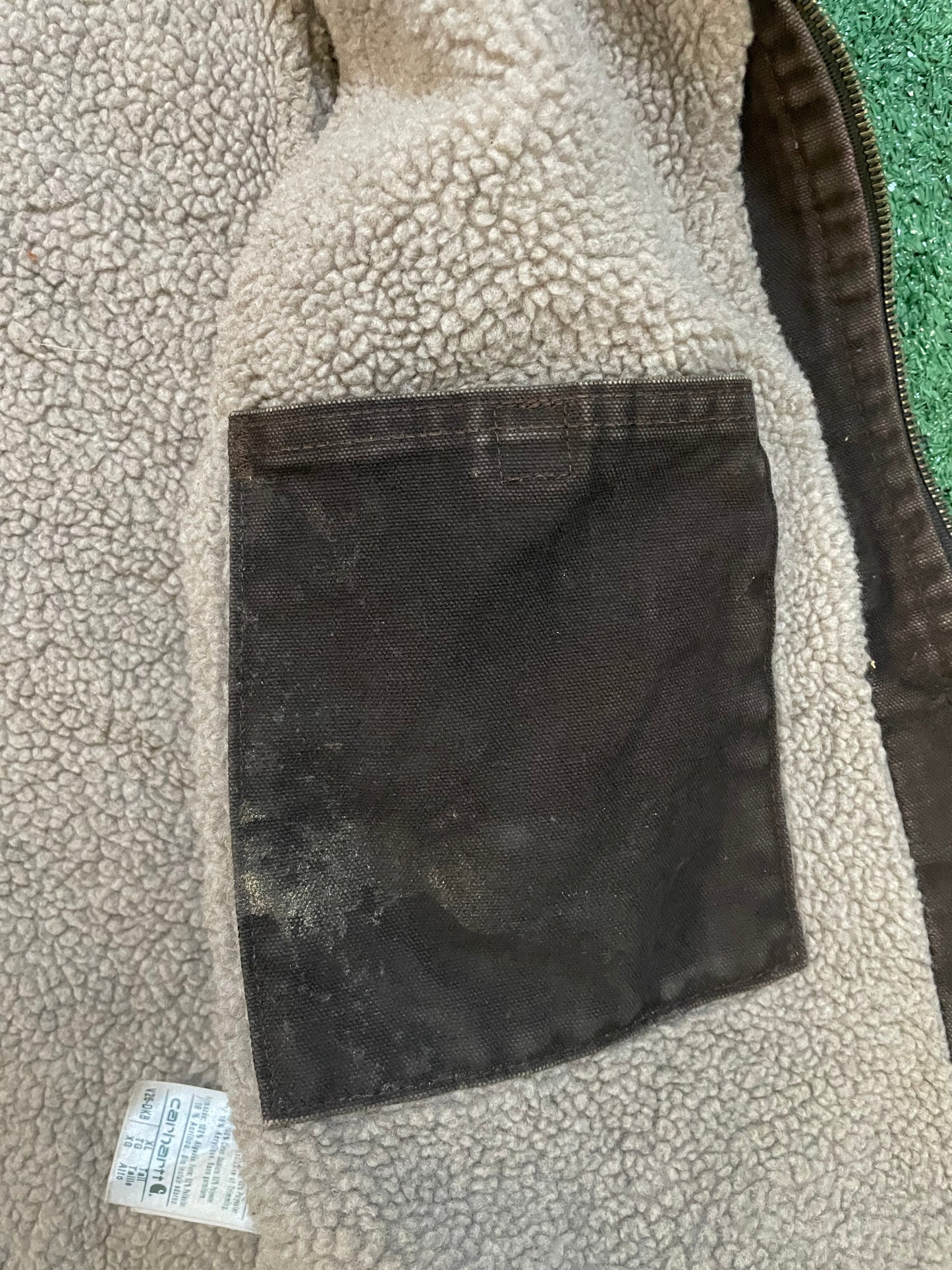 Vintage carhartt dark brown Sherpa vest