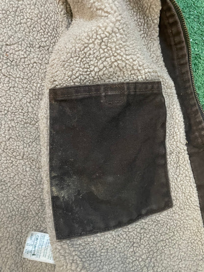 Vintage carhartt dark brown Sherpa vest