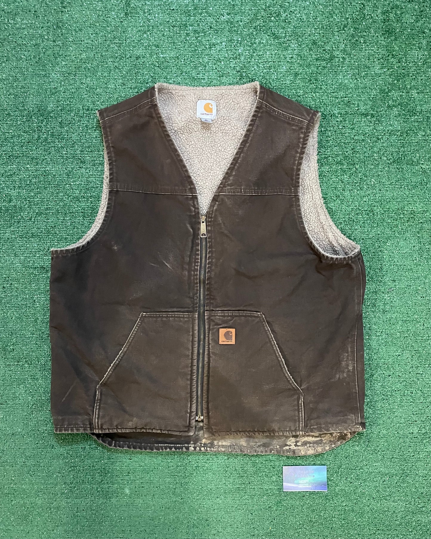 Vintage carhartt dark brown Sherpa vest