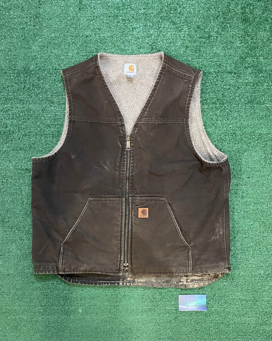 Vintage carhartt dark brown Sherpa vest