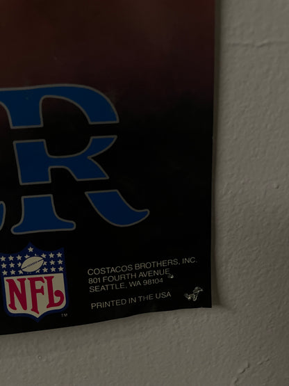 Vintage 1980s Curt Warner blade runner Seattle Seahawks poster