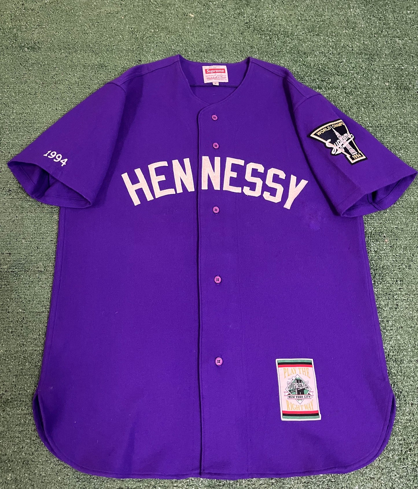 Supreme x Hennessy x Mitchell ness 2006 baseball jersey