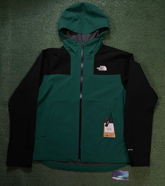 The North Face Active Stretch Rain Shell nori green jacket