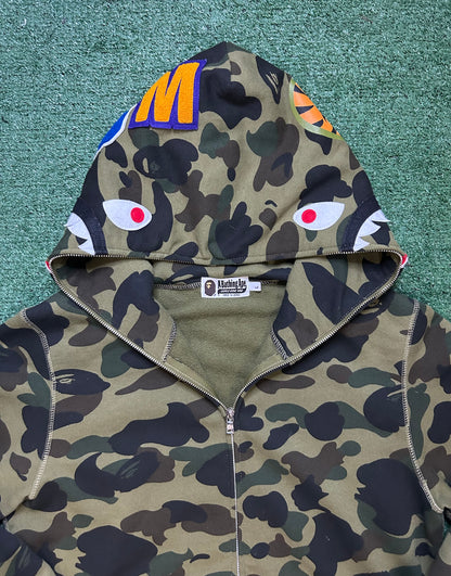 Bape 1st camo shark full zip hoodie